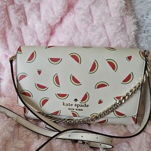 Kate Spade Cream Watermelon Print Crossbody Bag